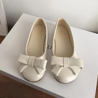 Fashion Spring Butterfly-knot Flat with Flats Round Toe Solid Shallow 2025 High Quality Ladies Shoes Sweet Flats 35 smėlis