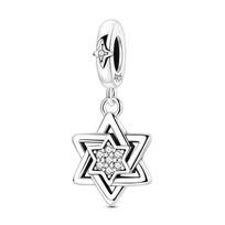 925 Silver Star of David Pendant Norse Viking Thor Mjolnir Charm Fit Original Charm Bracelets Women DIY Jewelry Gift