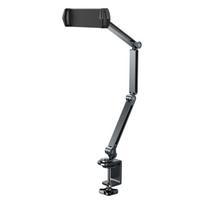 Heavy Duty Phone Tablet Metal Holder Adjustable Foldable Stand Aluminum Bracket 360 Degree Rotation Flexible Long Arm pilka spalva