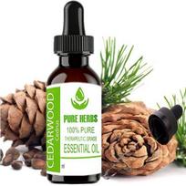 Pure Herbs Cedarwood (Cedrus) Pure & Natural Therapeutic Grade Essential Oil Plastic with Dropper 10 ml