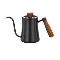 Nerūdijančio plieno žąsinės kaklo kavos puodas su lašėjimo anga 550ml/850ml Ilgas siauras lašėjimo ąsotis Medinė rankena Patogi rankena