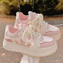 Barbie style platform new spring and summer students with wide-leg pants to increase the tide of board shoes 35 rožinė