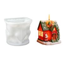 Food Grade Snow Cottage Candle Making Mold Reusable Silicone Craft Mould For Resin Desktop Decoration Casting