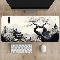 Extended Large Mouse Pad River Snow Desk Pad 31.5 x11.8  Mice Mat  Home