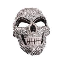 Rhinestones Skull Full Face Mask Masquerade Mask Cosplay Halloween Costumes Steampunk Party Mask for Carnivals