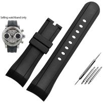 24 mm dervos, gumos, silikono laikrodžio apyrankė Grimham Graham Racing Timepiece Riftage/RT dirželiui, apyrankei Mėlyna juoda Priedai 24mm