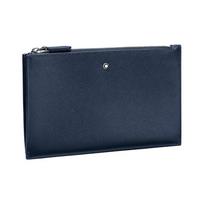 Montblanc Meistrų serijos Odinė rankinė-dėklas su užtrauktuku Mažas vyriškas rankinukas Mėlynas 128573 Basic Set (Bag+Dust Bag)
