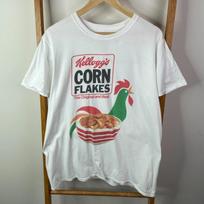 Kellogg's Corn Flakes Marškinėliai Vyriški Maži Balti Su Grafiniu Spaudiniu Oversize Trumpomis Rankovėmis L