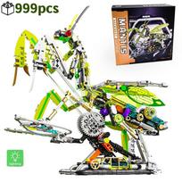 MOC Mechanical Mantis Building Blocks DIY Insect Model Kit Creative Assembly Bricks Toys for Kids Birthday Gift