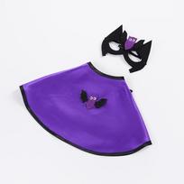Adjustable Dog Halloween Costume Decorative Bat Pet Wizard Cloak Cartoon with Face Mask Dog Wizard Cape for Cats and Dogs (Purple,S) violetinė
