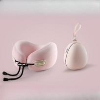 Memory Foam U Shaped Pillow Neck with Storage Bag Portable Travel for Airplane Car Office Nap Cervical Neck Support Soft Rest rožinė