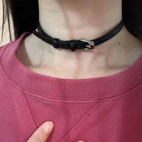 Black PU Leather Choker Necklace For Women Men Cool Punk Gothic Spike Biker Choker PU Leather Collar Studded Rock Necklace juoda