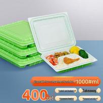 HANDUNYOU Disposable 4-Compartment Meal Prep Containers