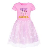 4181 Kids Girls Zoey Mira Rumi Print Casual Mesh Dress 110cm rožinė