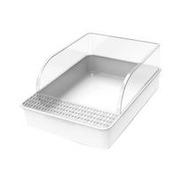 Pet Litter Box with High Sided Enclosure and Removable Grate for Easy Cleaning Suitable for Cats and Small Animals One Size