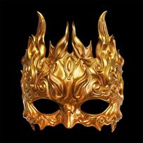 Feng Shui Kirin Resin Mask With Traditional Design For Lunar New Year Celebrations Gold Mask