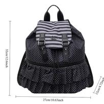 Ballet style Double Backpack Cute Polka Dot Women New Fashi Nyl Shoulder Bag Casual Large Capacity Schoolbag juoda