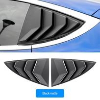 ABS Rear Car Window Shutter Cover For Tesla Model 3 2017-2023 Highland 2024 Louver Side Vent Trim Triangle Modified Accessories matinė juoda spalva