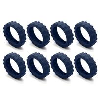 8PCS/Set Silicone Travel Luggage Caster Shoes Suitcase Parts Axles with Silent Sound Suitcase Wheels Protection Cover mėlyna