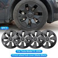 For Tesla Model YL 2026 4PCS 19 Inch Hub Cap Performance Replacement Wheel Hubcap Right&Left Wheel Cap Full Rim Cover Accessorie For Tesla&Model YL 2026&19 inch matinė juoda spalva