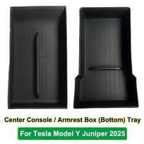 For Tesla Model Y Launch Juniper 2025+ Model 3 Highland 2024 Center Console Eyeglasses Case Armrest Storage Box Tray Upper&Lower