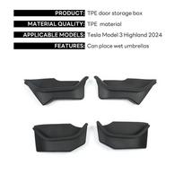 For Tesla New Model 3+ Highland 2024 Rear Full Storage Box Door Handle Armrest Tray Organizer Silicone Cover Car Accessories