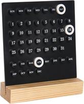 GDYOOSHOW Perpetual Calendar Desk Wood Calendar Stand Acrylic Calendar Desktop Decor for Livingroom Office Shop Bar Week Month Day Display(1pc black)