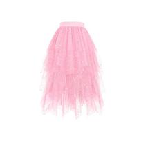 Tulle Sequin Skirts Tulle Tutus Star Print Tulle Skirts Tutu Skirts Asymmetrical Midi Tulle Skirts Fluffy Layered Tulle Tutu Skirt S rožinė