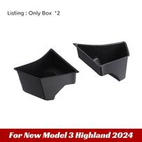 For 2024 Tesla Model 3 highland Rear Trunk Left Side Storage Box with Cover Tail Boot Organizer Partition Decoration Accessories