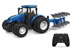 Traktor Zdalnie Sterowany 1:24 Ciągnik Rc Pług Maszyna Podwójne Koła