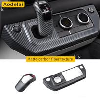 2 vnt. Land Rover Defender 90 110  20-25 Centrinės konsolės pavarų ir oro kondicionavimo režimo rėmo apdailos lipdukai Automobilio aksesuarai