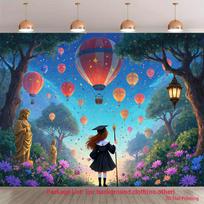 2D Pink Mushroom House Photography Backdrop Butterfly Fairy Tale Background 47.2x31.5inch/120*80cm