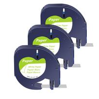 3/5/10PK 12mm Letra Tag Tapes Compatible for Dymo A91330 A91220 A91200 Black on White Label Tape for DYMO LetraTag Plus LT100H (as the picture,12mm)