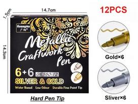 12 Pack DIY Metal Waterproof Permanent Paint Marker Pensb Craftwork Resin Mold Pen Art Painting Supplies For Easter Decoration