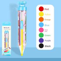 New ABS Multicolor Crayons Push Style 8 In 1 Colored Pencil Creative Replaceable Oil Pastel Painting Tools mėlyna