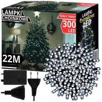 Lampki Choinkowe 300 Led Białe Zimne 22M Programator Światełka Łańcuch