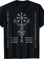 Vyriški Vikingų Kompaso Grafikos Marškinėliai Šiaurės Rūnos Keltų Yggdrasil Dizainas Juodi Medvilniniai Marškinėliai Tinka Lauko Nuotykiams Dėvėti S įvairiaspalvis