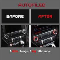 Portable Center Console Audio Headlight Knob Decorative Ring Interior Knob Ring Auto Accessories For Ford Mustang 15-20 juoda