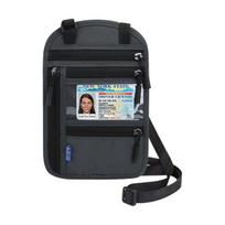 Passport Pouch Cross-shoulder RFID Blocking Convenient Large Capacity Travel Neck Pouch for Outdoor tamsiai pilka spalva