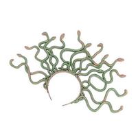 Funny Vivid Elastic Halloween Headband Queen Cosplay Curved Snake Shape Hair Hoop Festival Props žalia