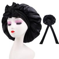 Satin Shower Cap For Women Waterproof Silk Bonnet With Elastic Band Bath Cap For Long Hair Shower Hair Cover Accessories juoda