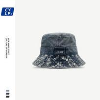 New Cowboy Street Graffiti Men's Bucket Hat Hip Hop Spring Summer Outdoor Women Caps Beach Sun Protect Fishing Unisex Panama M56-58cm tamsiai mėlyna spalva