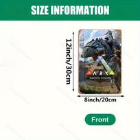Ark Survival Evolved Retro Metal Sign Durable Aluminum Wall Art for Home Decor Perfect Gift Idea for Gamers Collectors Fans 40x30cm raudona