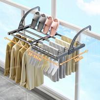 Extendable Clothes Drying Rack Window Frame Shelf Foldable Balcony Window Hanging Organizer Storage Rack Home Clothes Shoe