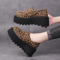 Women Leopard Platform Loafers Shoes Suede Flats Casual Sneakers Woman 2025 Trend Classic Sport Shoes New Autumn Mujer Zapatos 40 leopardo rašto spalva