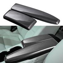 2 vnt. ABS anglies pluošto išvaizdos automobilio centrinio porankio dėžutės panelio dangtelis, skirtas Mercedes-Benz C W204 E W212