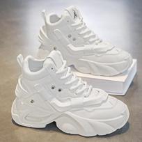 Vyriški Batai Aukštos Kokybės Platforminiai Sportbačiai Madingi Aukštakulniai Odiniai Sportiniai Vyriški Batai Storu Padu Laisvalaikio Batai Zapatillas Hombre 39 white