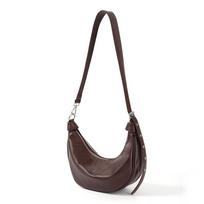 Women's bag new leather women's bag versatile dumpling bag commuter shoulder bag messenger bag tamsiai ruda spalva