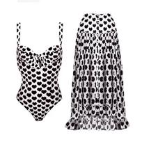 New One-piece Swimsuit Female Sexy Center Chiffon Skirt Swimsuit Set S