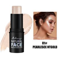 Premium 3-in-1 Blush Highlighter Contour Powder - Natural Authentic Rouge for Beginners Women, Soft Pigmented Face Makeup with Luxury Finish 01 # Pearlesce ntgold